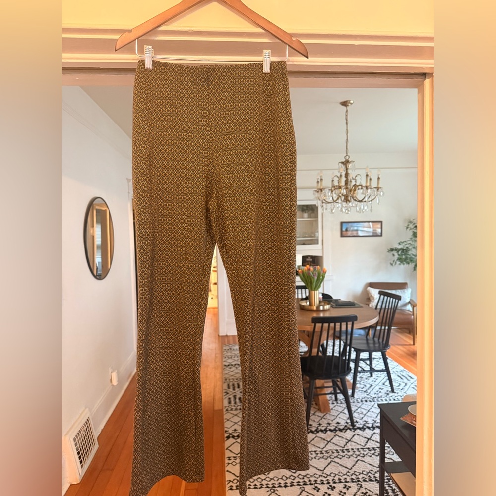 Urban Outfitters Brown Patterned Flare Pants